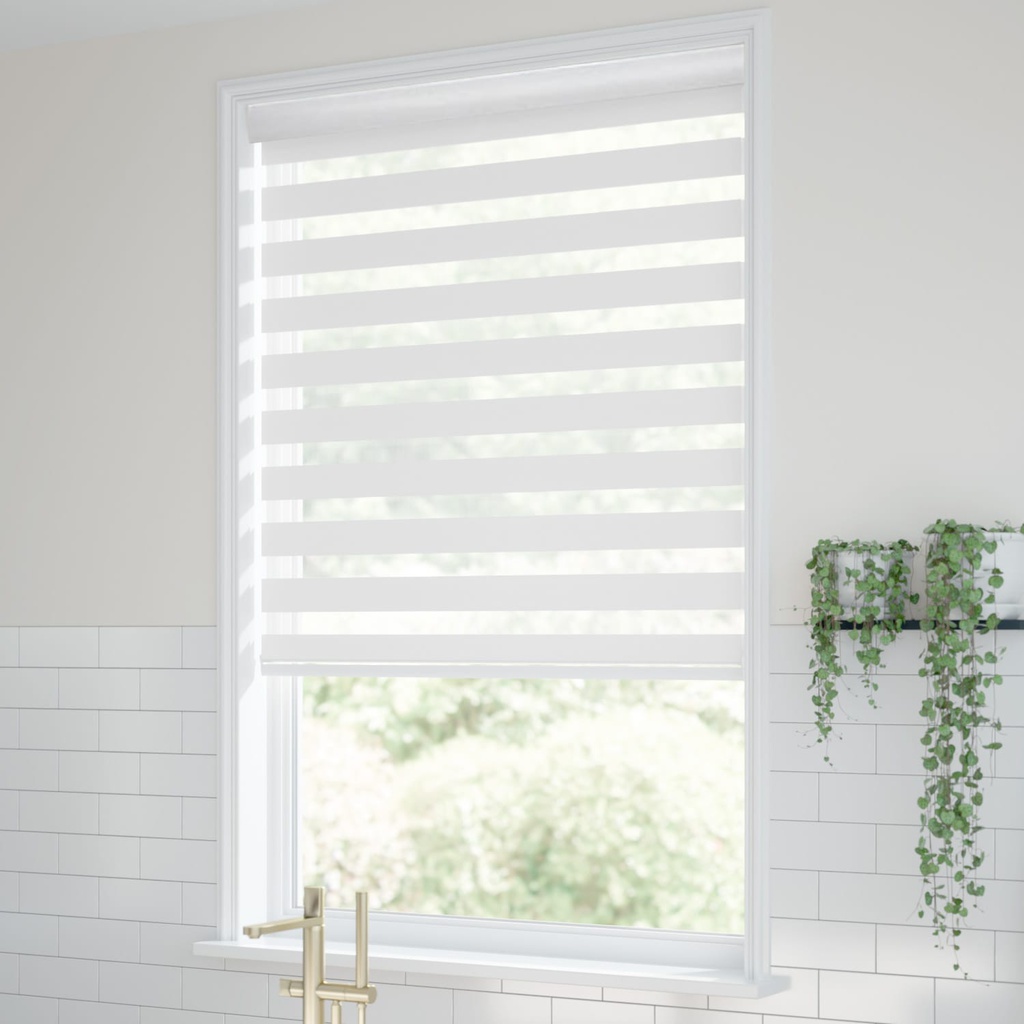  Classy Homes Zebra Roller Blind 52x50 In., White 