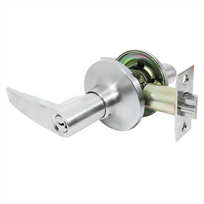 GEO Entry Keyed Lever, Satin Nickel