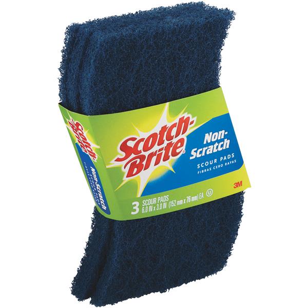 Scotch-Brite Non-Scratch Scour Pads, 6 In. x 3 In. (3-Pack)