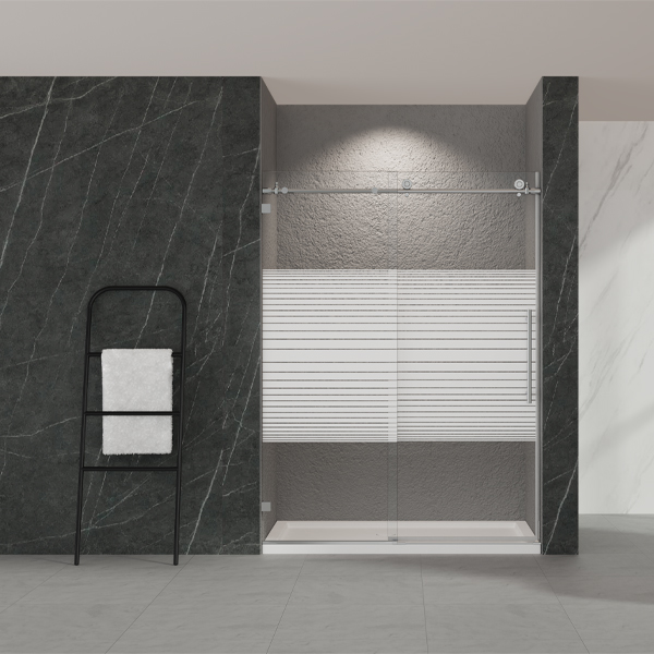 Royal Homes Shower Enclosure 48 x 73 In. Left Hand Direction Stripe Print