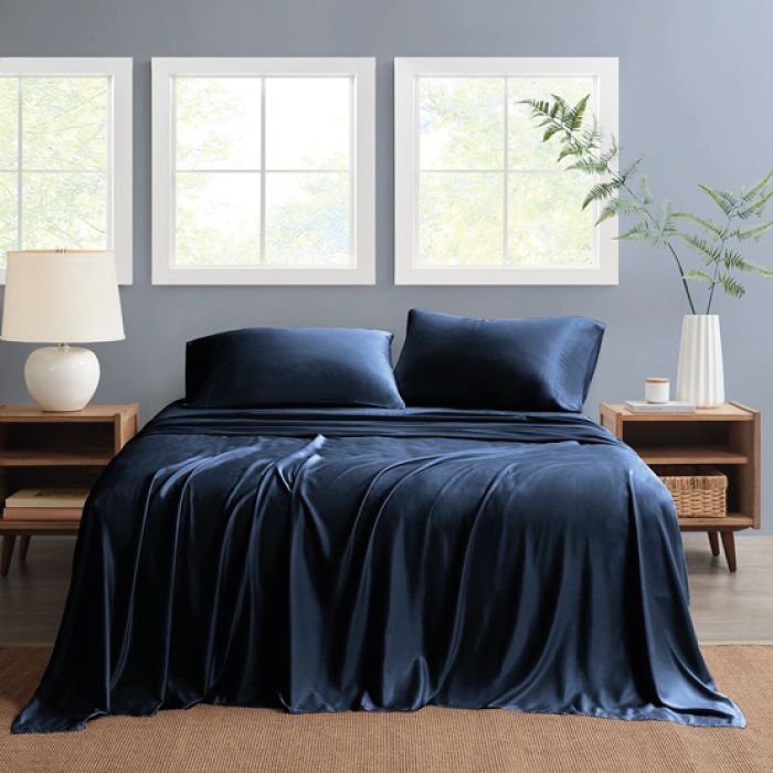Nautica Queen Sheet Set 4pc Navy