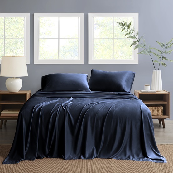 Nautica Full Sheet Set Solid 4pc Navy