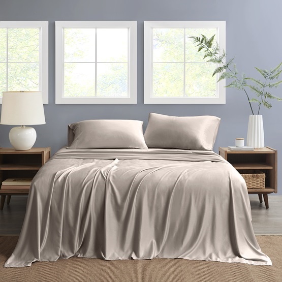 Nautica King Sheet Set Solid 4pc Beige