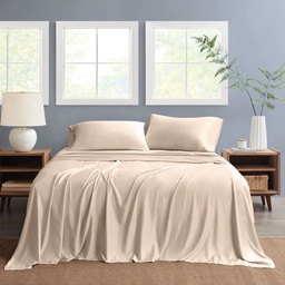 [NSH4PC-QUEEN-BGE] Nautica Queen Sheet Set 4pc Beige