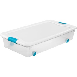 [14988004 / 4387148] Sterilite Wheeled Latching Underbed Box 56 Qt. Clear