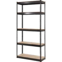 [341472] ^Do it Best L-Beam 5-Tier Shelving 34x14x72in, Black Steel