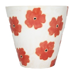 [HG 18-218/3 L CHCPP20157] ****Classy Homes Ceramic Plant Pots Floral Multicolor L
